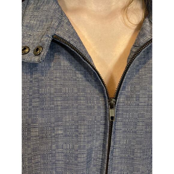 DEREK LAM jacket zip short sleeve denim High Neck Size S Hooded pockets - Picture 4 of 12